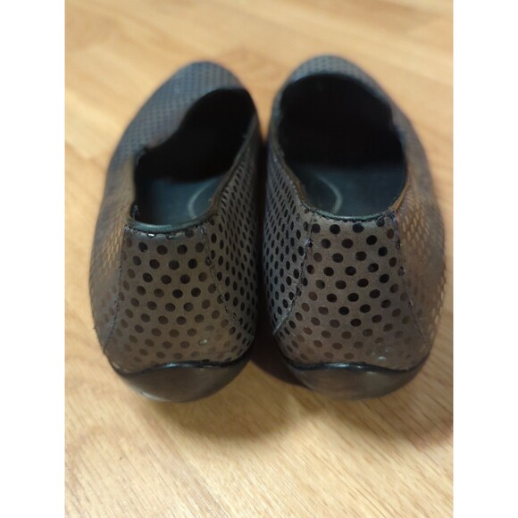 Dansko Olivia Leather Flats Womens 39 Gray Black Confetti Polka Dot Slipper - Picture 8 of 12
